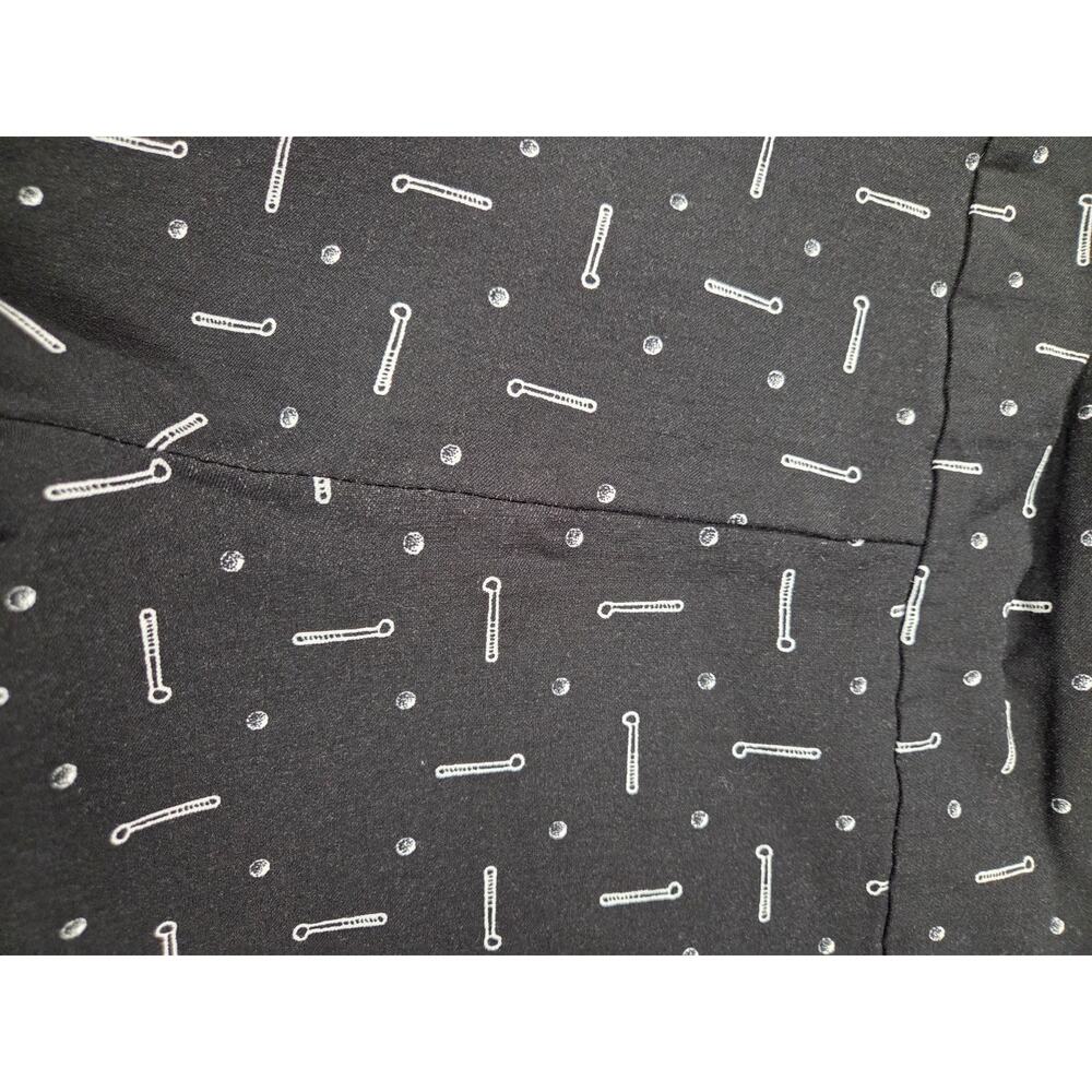 Krazy Larry Pull-On Ankle Pants - Black Golf Tee Club Print Elastic Waist 12 - Picture 4 of 9